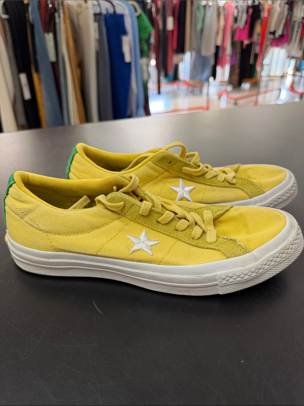 Converse Low Top Sneakers in Yellow with White Star